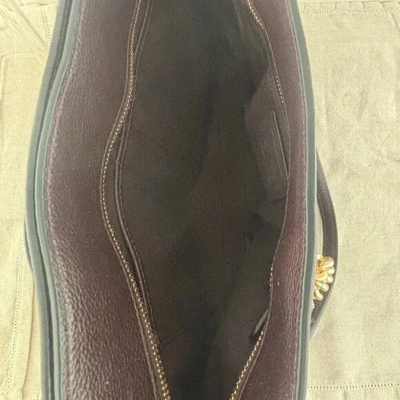 Coach Turnlock Chain Tote - Pebbled Leather - Eggplant/Dark Mauve - Picture 6 of 11